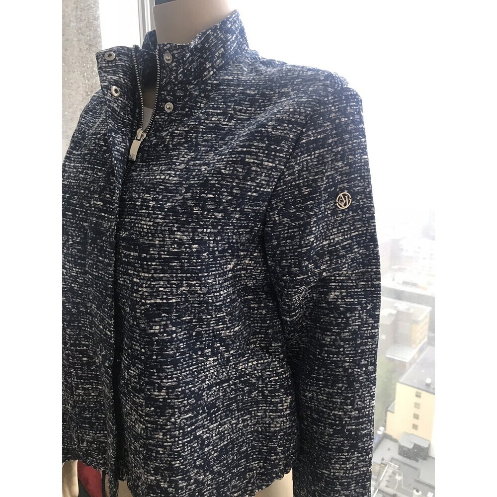 Armani Jeans Women's Jacquard Canvas Light Spring Jacket Dark Blue Size 40 $380 - Picture 5 of 15